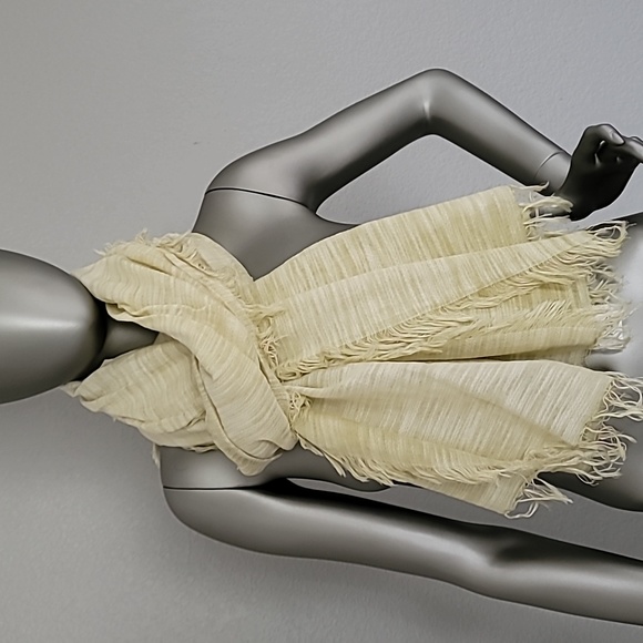 Eileen Fisher Butter Organic Cotton Slub Scarf One Size - Picture 1 of 7